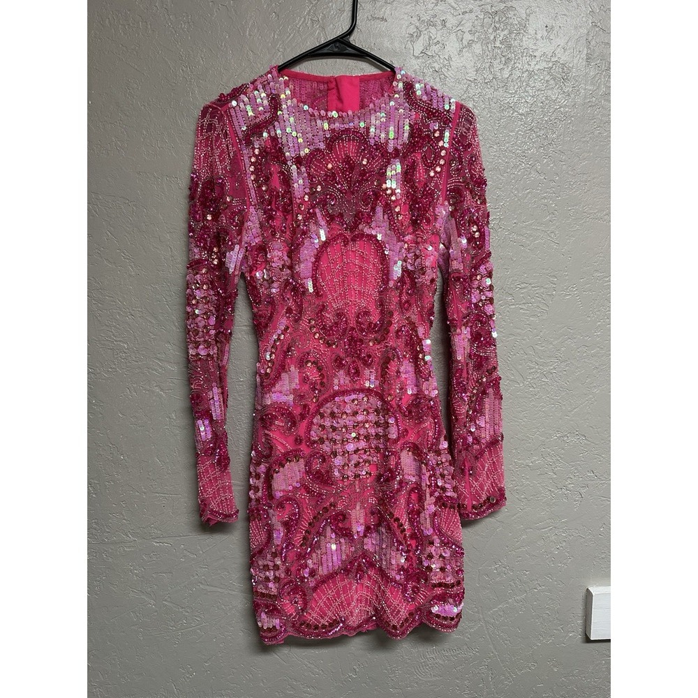 Scalloped Jewel and Sequin Dress